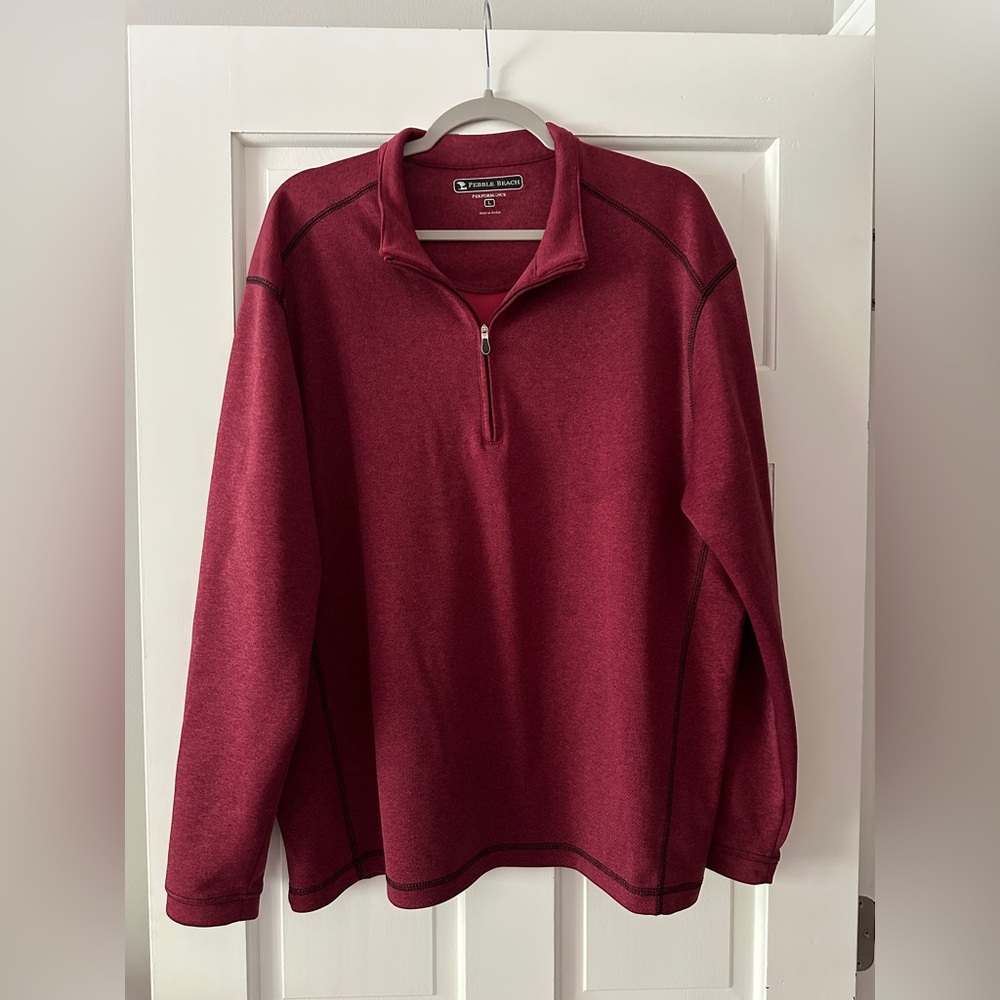 Pebble Beach Performance 1/2 Zip Long Sleeve Pullover Sweater